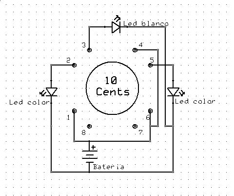 Esquema sensor inclinación con 3 leds