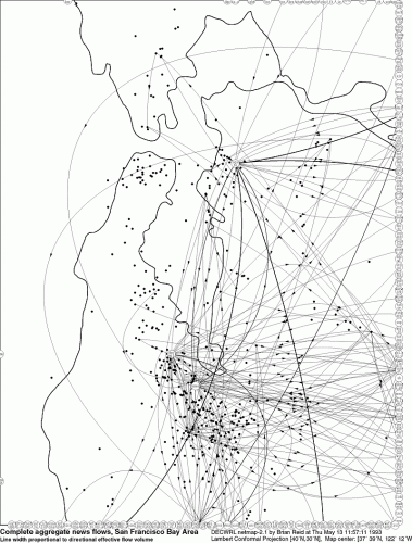 Usenet -- Mapa del tráfico en la Bahía de San Francisco en mayo de 1993