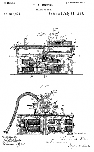 Patente de 1878 del fonógrafo de Edison